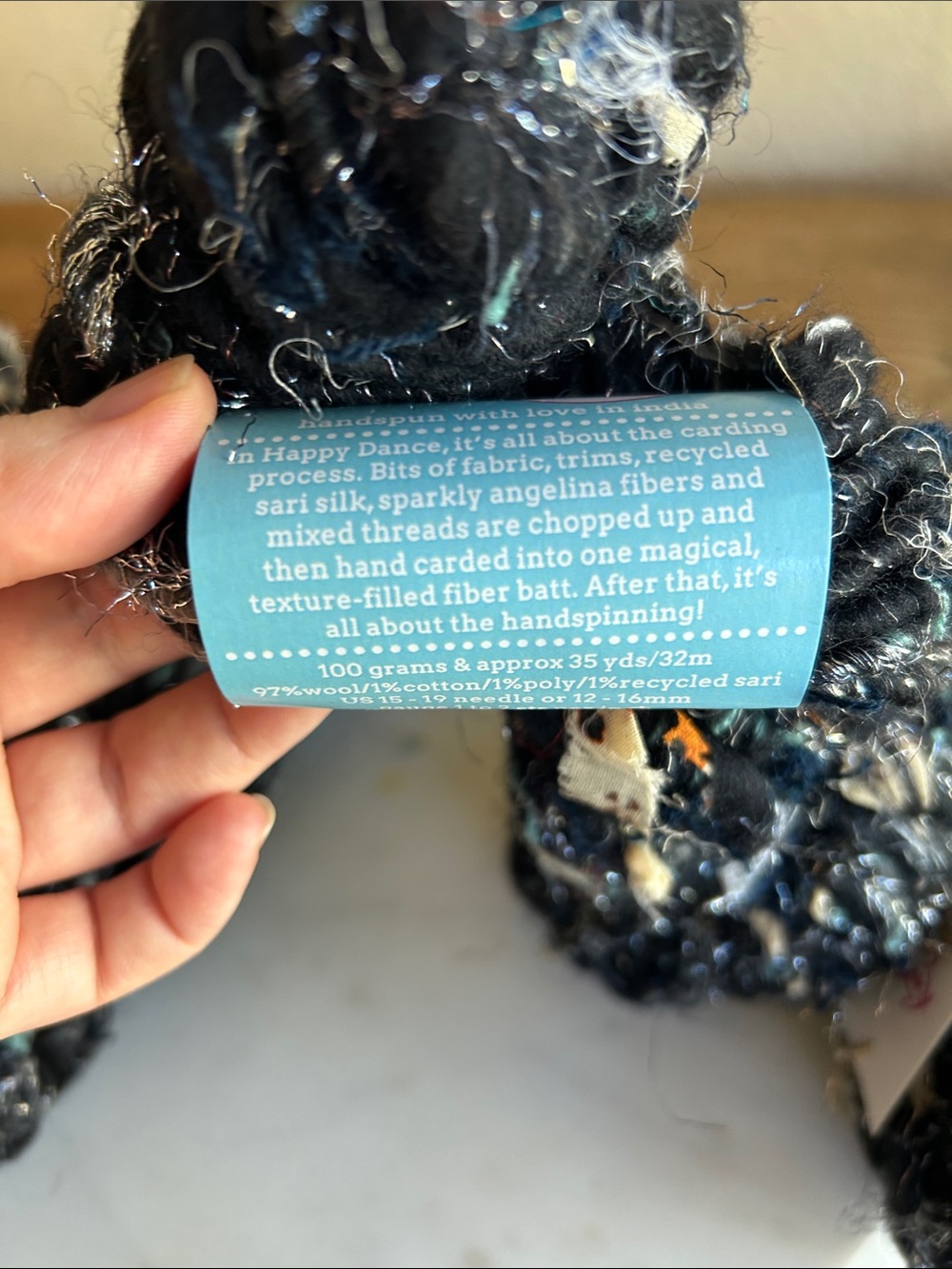 Knit collage yarn. Happy Dance black Mixed-Texture Yarn Bundle - Artisanal yarn - Picture 6 of 8
